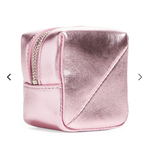 NWOT YSL Saint Laurent cube coin pouch in metallic Pink - Picture 6 of 6